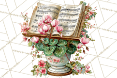 Realistic Musical Instrument Floral PNG Clip Art Product Image 4