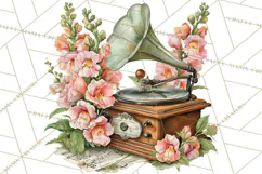 Realistic Musical Instrument Floral PNG Clip Art Product Image 5