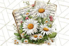 Realistic Musical Instrument Floral PNG Clip Art Product Image 3