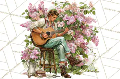 Realistic Musical Instrument Floral PNG Clip Art Product Image 3