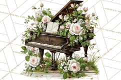 Realistic Musical Instrument Floral PNG Clip Art Product Image 3