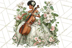 Realistic Musical Instrument Floral PNG Clip Art Product Image 2