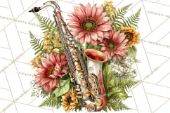 Realistic Musical Instrument Floral PNG Clip Art Product Image 3