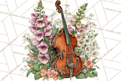 Realistic Musical Instrument Floral PNG Clip Art Product Image 4