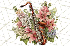 Realistic Musical Instrument Floral PNG Clip Art Product Image 4