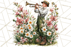Realistic Musical Instrument Floral PNG Clip Art Product Image 4