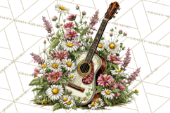 Realistic Musical Instrument Floral PNG Clip Art Product Image 5