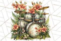 Realistic Musical Instrument Floral PNG Clip Art Product Image 2