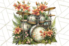 Realistic Musical Instrument Floral PNG Clip Art Product Image 2