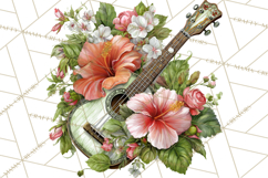 Realistic Musical Instrument Floral PNG Clip Art Product Image 3