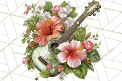 Realistic Musical Instrument Floral PNG Clip Art Product Image 3