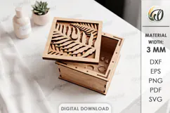 Floral Jewelry Box Laser cut. Storage Box with Lid SVG Product Image 1