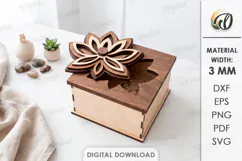 Floral Jewelry Box Laser cut. Storage Box with Lid SVG Product Image 1