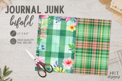 Floral Plaid Journal Bifold cozy summer scrapbook Product Image 1