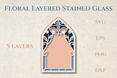 Floral Vintage Stained glass - 5 SVG layers Product Image 1