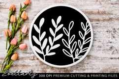 Leaves Branches SVG PNG EPS DXF Farmhouse Home Round Sign Product Image 1