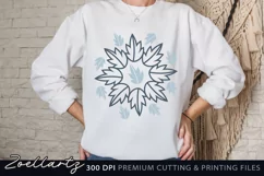 Floral T-shirt SVG Flower Leaves Frame for Mug Pillow Tote Product Image 1