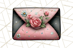 Rose Envelope Clipart, Romantic Floral Letter PNG Art Product Image 2