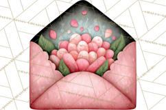 Rose Envelope Clipart, Romantic Floral Letter PNG Art Product Image 4