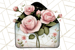 Rose Envelope Clipart, Romantic Floral Letter PNG Art Product Image 5