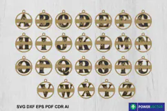 Name Monogram Keychain Charms Product Image 2