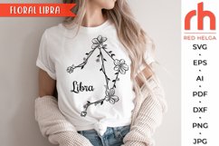 Floral Libra SVG, Flower Zodiac Cut File, Constellation DXF Product Image 1