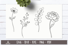 Floral Line art Drawing SVG design