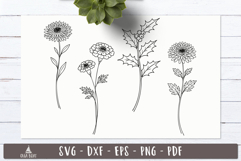 Floral Line art Drawing SVG Garden design
