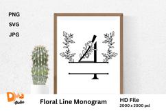 Floral Line Monogram Product Image 1
