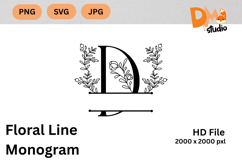 Floral Line Monogram Product Image 1