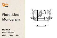 Floral Line Monogram Product Image 1