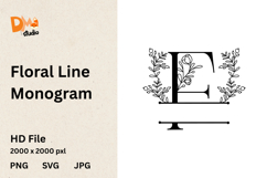 Floral Line Monogram Product Image 1