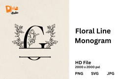 Floral Line Monogram Product Image 1