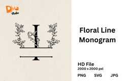 Floral Line Monogram Product Image 1