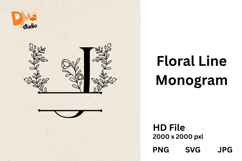 Floral Line Monogram Product Image 1