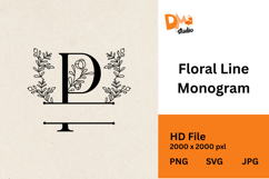 Floral Line Monogram Product Image 1
