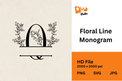 Floral Line Monogram Product Image 1