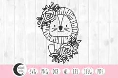 floral lion svg, lion svg, animal svg, safari animal svg, cute animal, lion