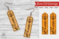 Floral Love Laser Cut Earrings SVG 1 Product Image 1