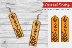 Floral Love Laser Cut Earrings SVG 2 Product Image 1