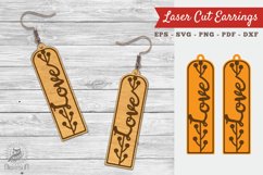 Floral Love Laser Cut Earrings SVG 3 Product Image 1