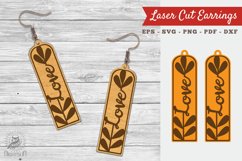 Floral Love Laser Cut Earrings SVG 4 Product Image 1
