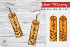 Floral Love Laser Cut Earrings SVG 5 Product Image 1
