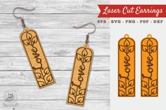Floral Love Laser Cut Earrings SVG 8 Product Image 1