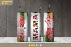 Mama with Colorful Flowers for 20 oz Seamless Tumbler Design Product Image 1