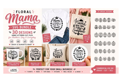Floral Mama SVG Bundle, 30 Mother’s Day SVG Designs Product Image 1