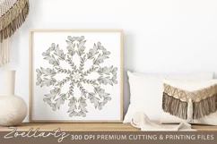 Floral Mandala SVG PNG EPS DXF Flowers Leaves Mandala SVG Product Image 3