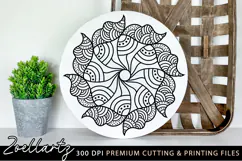 Flower Illustration Floral Mandala SVG PNG EPS DXF Cut File Product Image 1