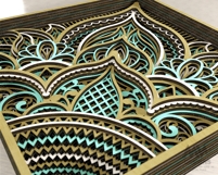 Floral mandala DXF design for laser engraving and cutting machines