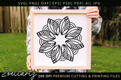 Floral Mandala SVG Cut Files Flower Mandala Illustration Product Image 1